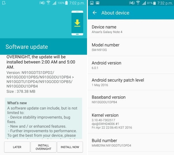 Samsung is rolling out May Security Patch for Note 4 in India Samsung is rolling out May Security Patch for Note 4 in India