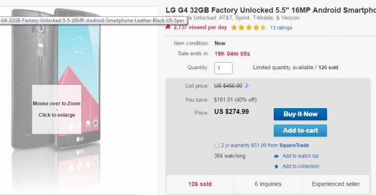 Deal: Get LG G4 32GB unlocked for Just $274.99