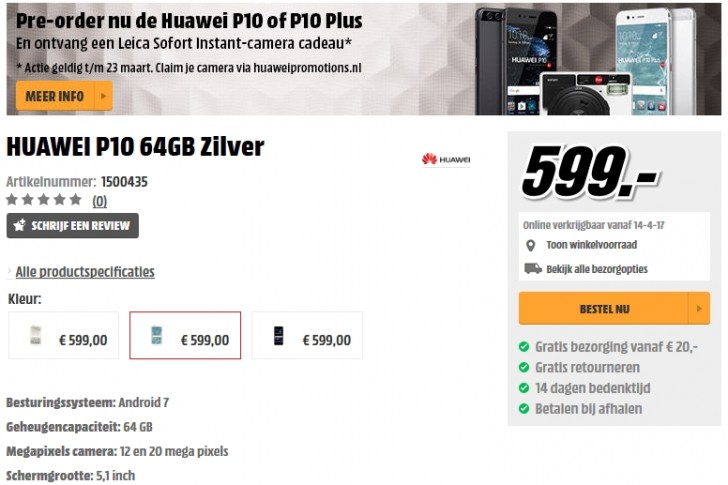 huawei p10, p10 plus and p10 lite pre-orders gets started in netherlands