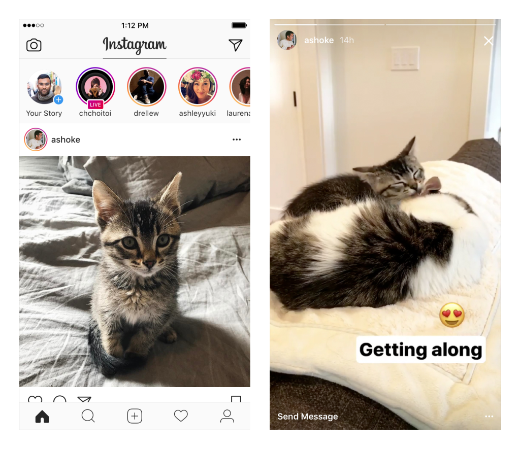 watch your insta stories in home feed of your app