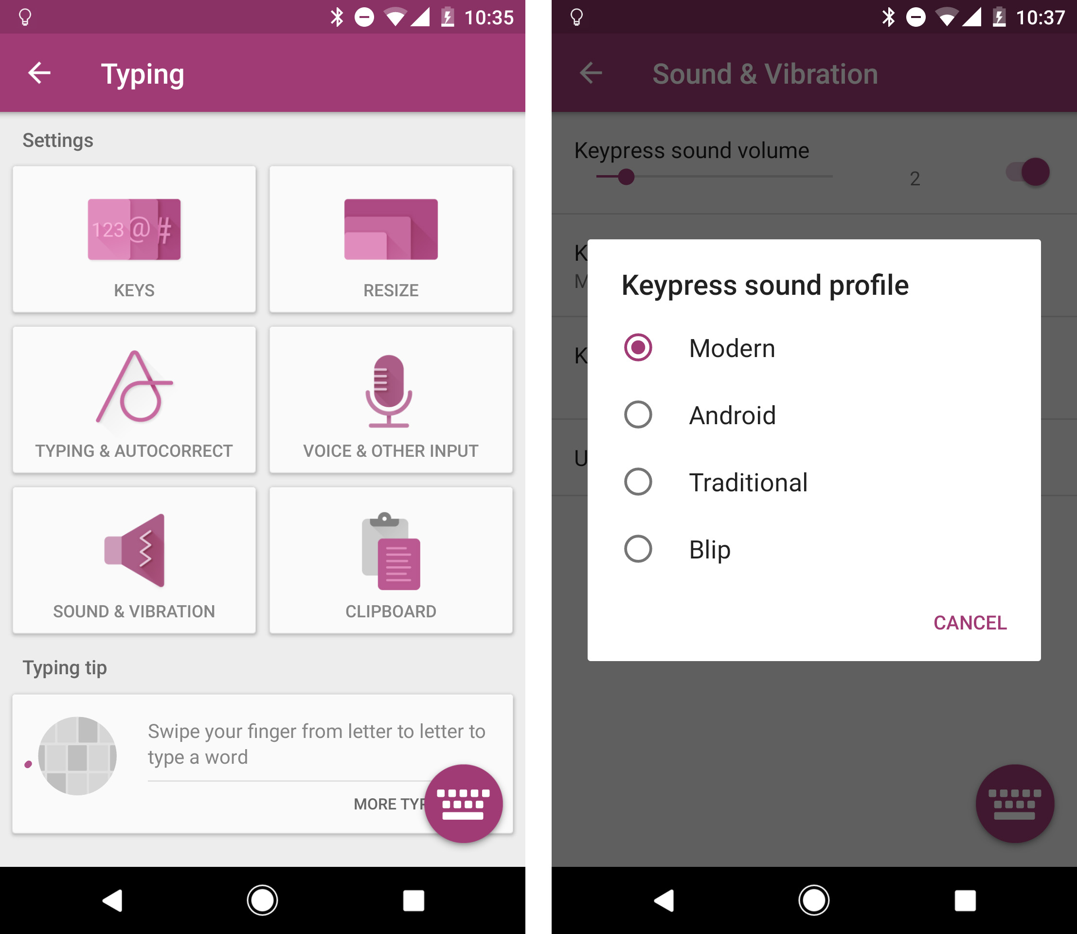 swiftkey for android brings "highly requested" keypress sounds feature