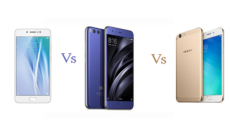 vivo v5s vs xiaomi mi 6 vs oppo f1s