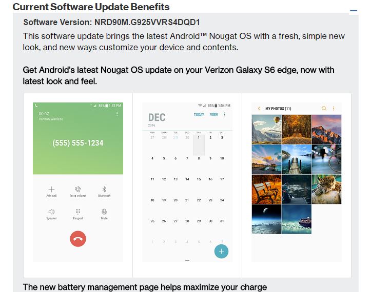 galaxy s6 nougat verizon