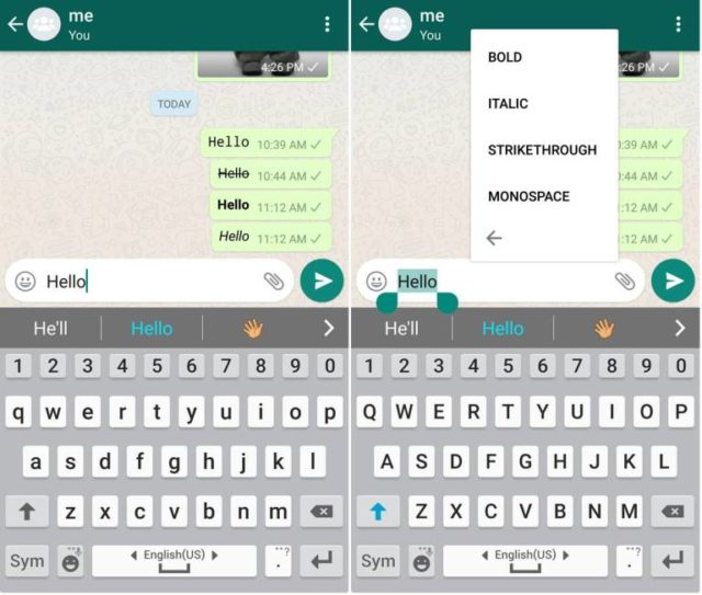 whatsapp formatting options