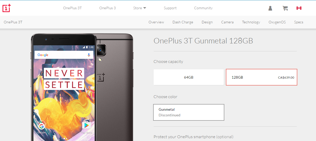 oneplus discontinues the oneplus 3t 128 gb variant