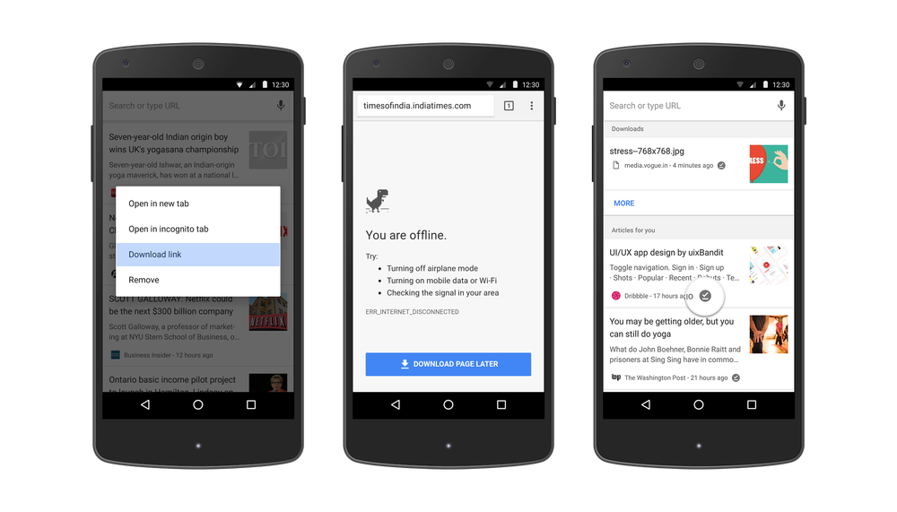 google chrome for android offline reading