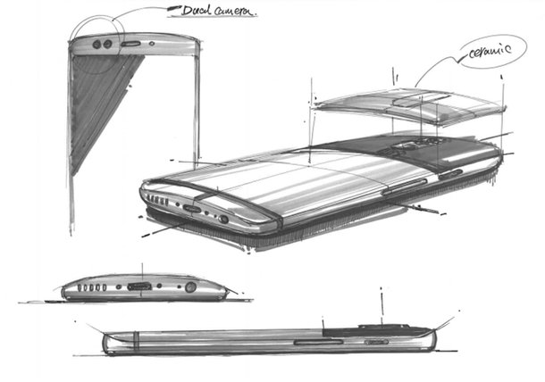 oneplus 5 new sketches show ceramic back, vertical dual camera's at the back