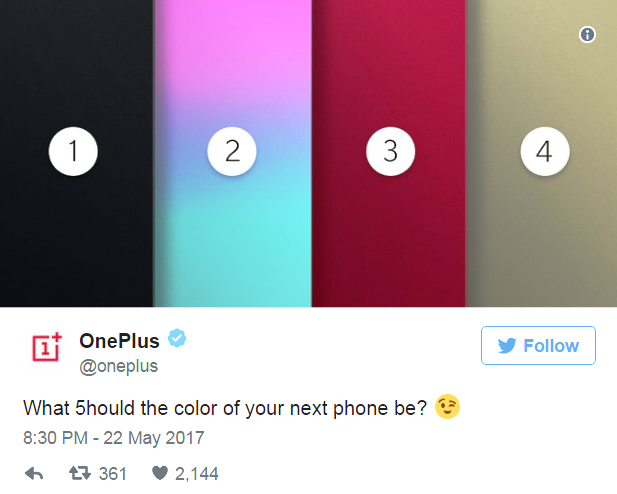 oneplus 5 may have four color variants