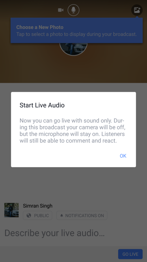 facebook live audio