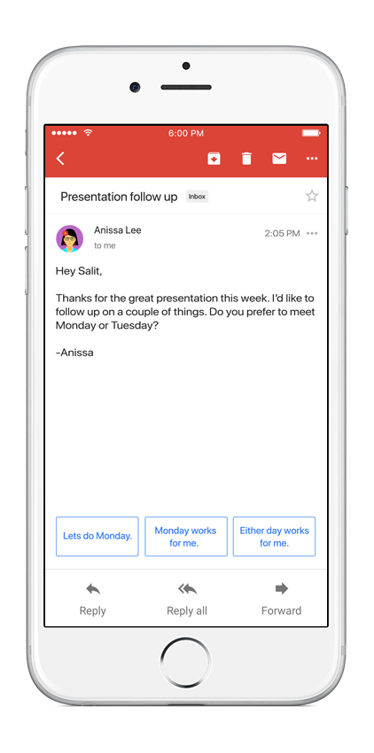 smart reply in gmail