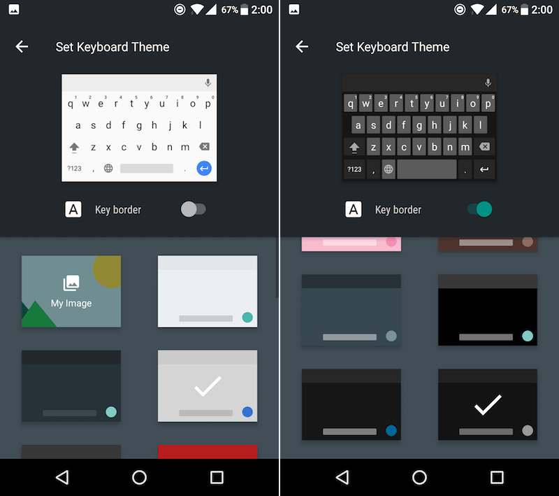 how to change the gboard themes or custom background