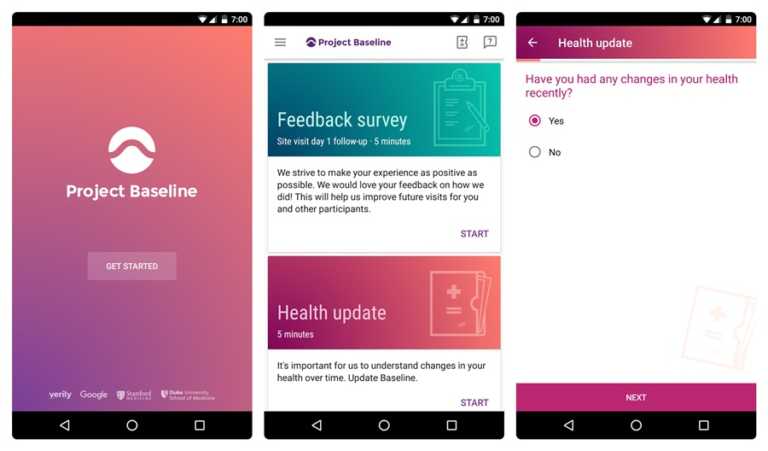 Google’s Project baseline Android App available from the Play Store