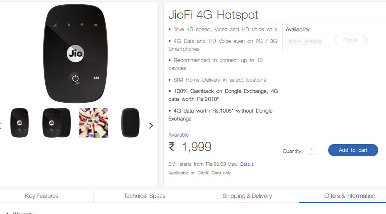 reliance jiofi devices