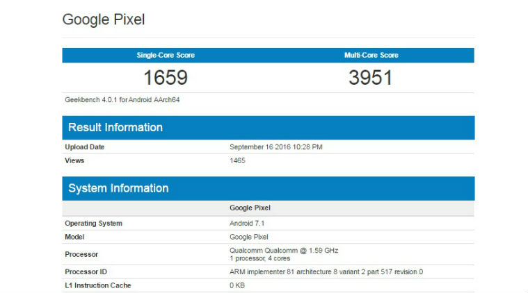 google pixel 2 seen on geekbench with the latest android o