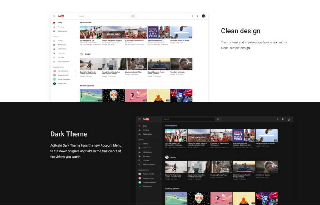 youtube new design