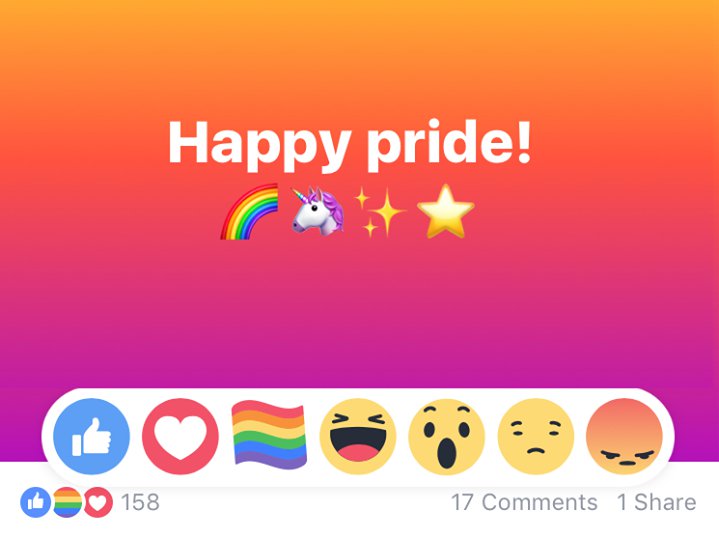 facebook brings out a rainbow flag react for pride month