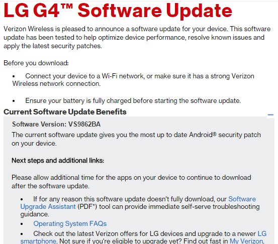 verizon lg g4 and lg v10 starts receiving latest security patch