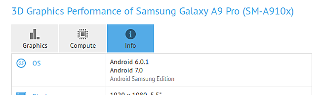 samsung galaxy a9 pro spotted running on android 7.0 nougat