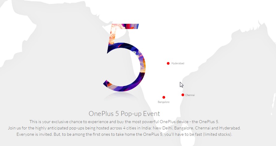 oneplus 5 pop-up events