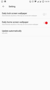 shot on oneplus allows to change homescreen and lockscreen wallpapers automatically