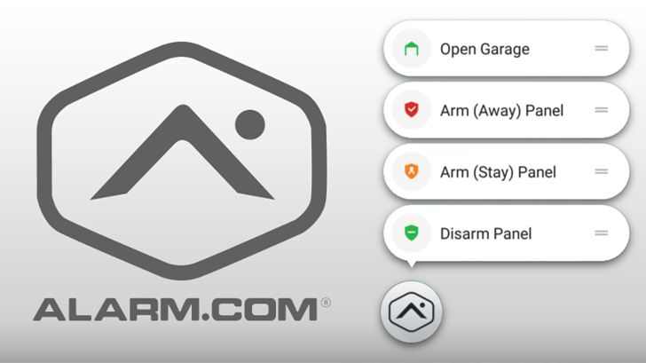 alarm.com's latest update shows perfect example of app shortcut configuration