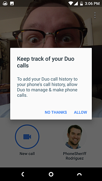 google duo call history