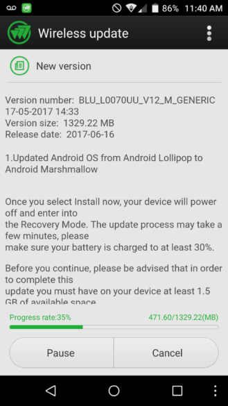 blu life one x android 6.0 marshmallow update