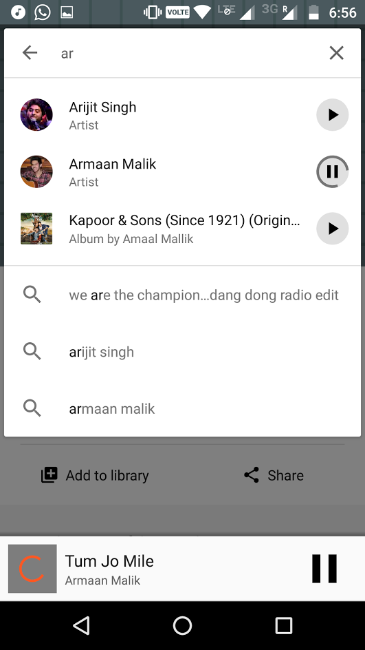 google tests play from search box feature in play music