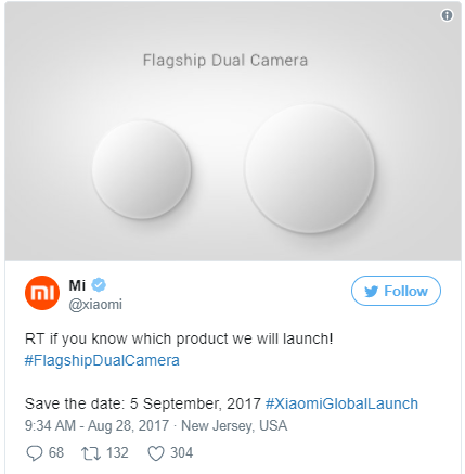 xiaomi to launch mi 5x with 'dual camera' in india on september 5