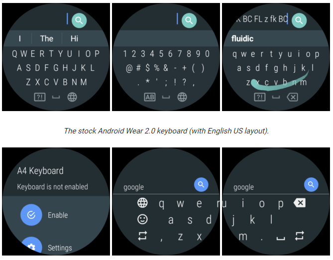 appfour debuts on android as wear 2.0 keyboard comes with more key spacing