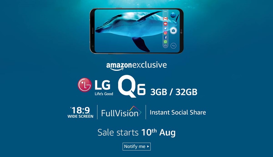 lg q6 is set for august 10 launch in india, will be amazon exclusive