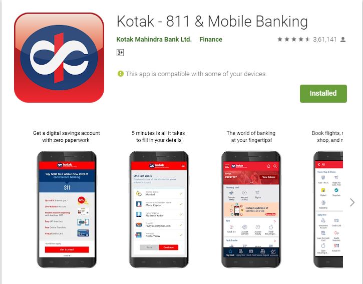 kotak 811 best mobile banking apps in india