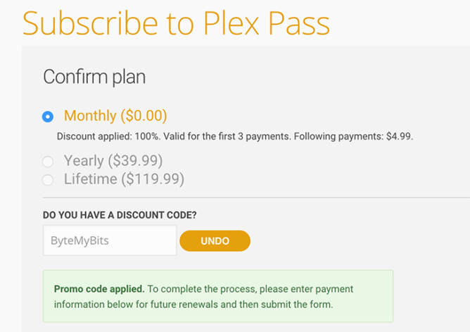 plex subscription 