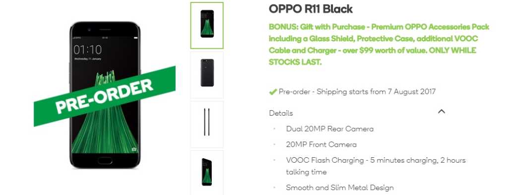 oppo r11 now available for pre-order in australia