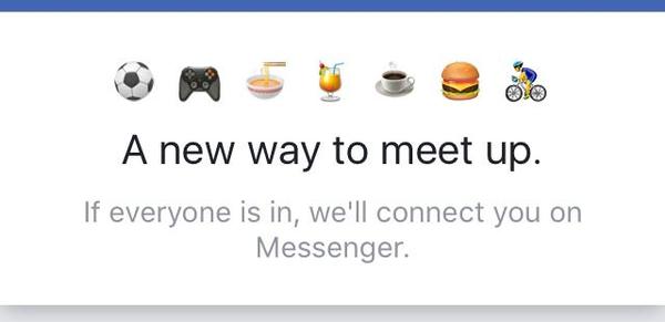 facebook experimenting "a new way to meet up"