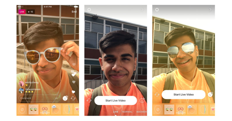 instagram now allows users to use face filters and masks in live sessions