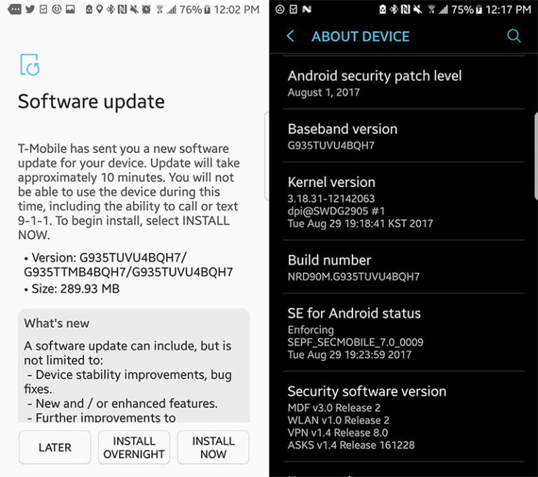 t-mobile rolls out august security patches for galaxy s7 and s7 edge