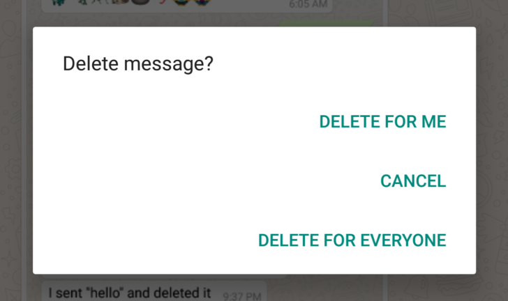 whatsapp delete messages for everyone
