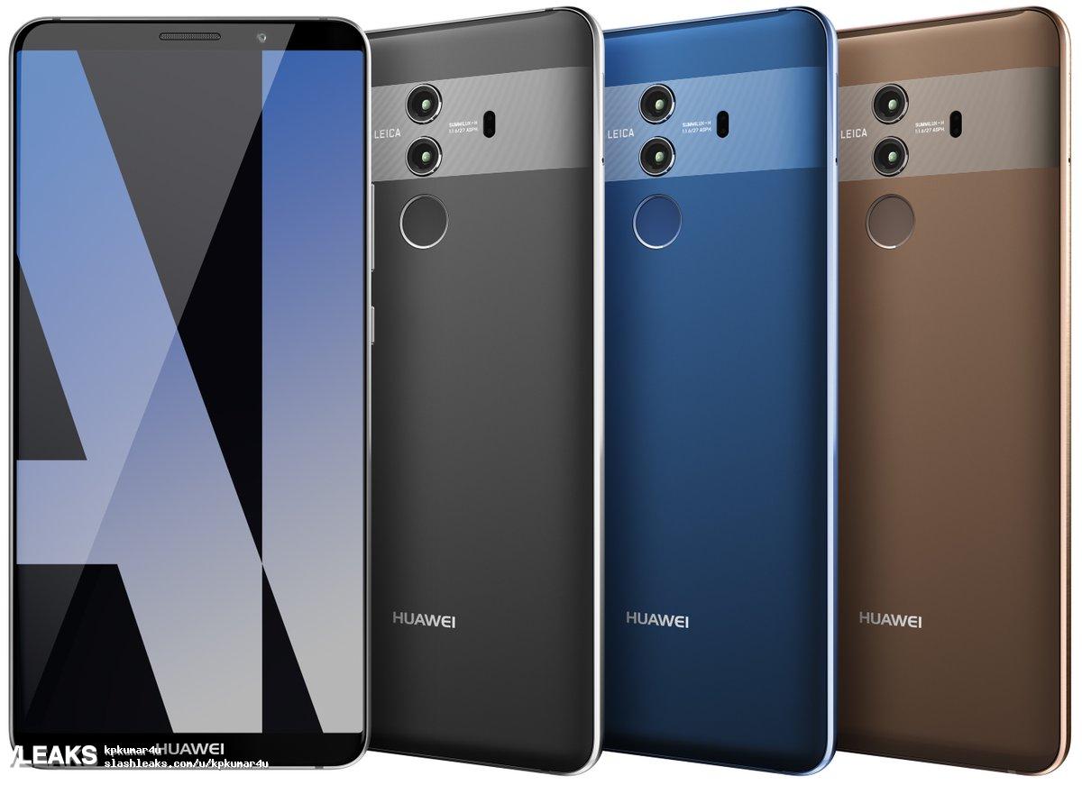 huawei mate 10 pro leaks in new press render