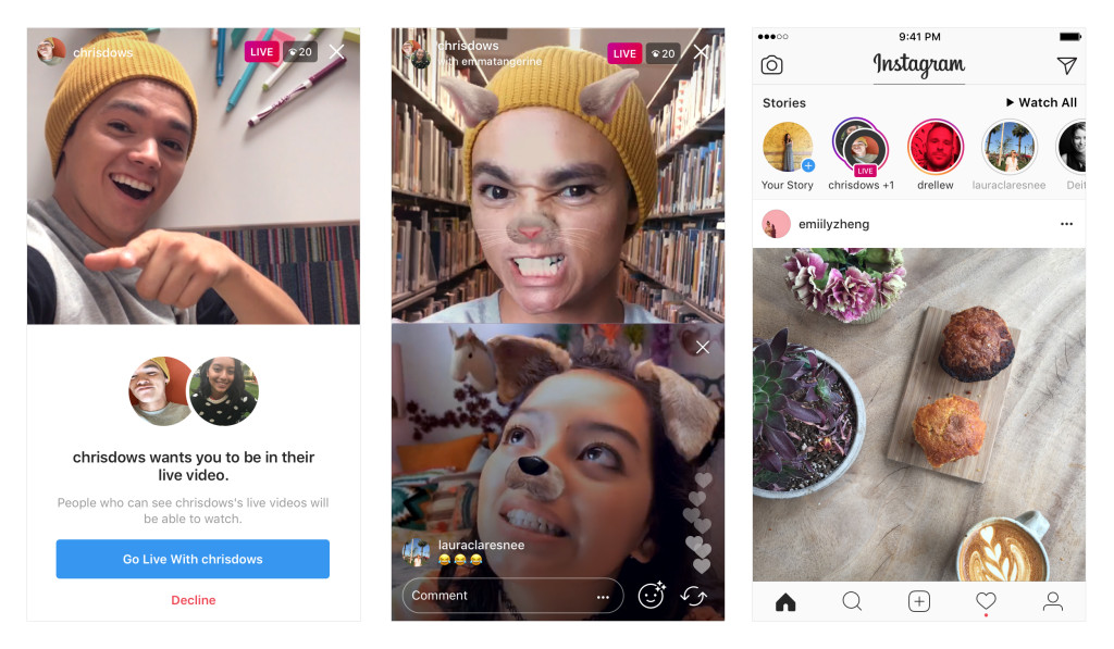 instagram now enables users to go live with friends