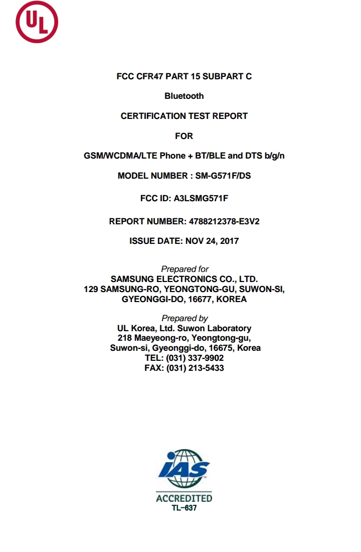 samsung galaxy j5 prime passed through fcc