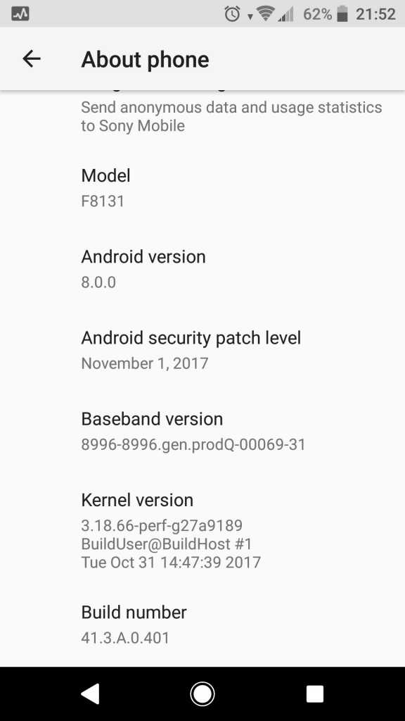 xperia x performance oreo update