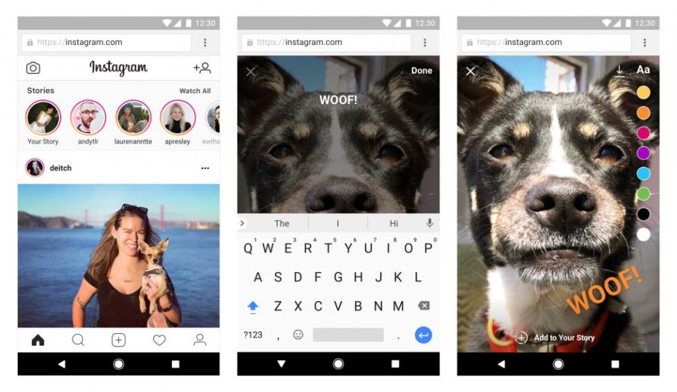 instagram mobile website now allows users to create stories