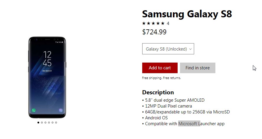 microsoft edition of galaxy s8