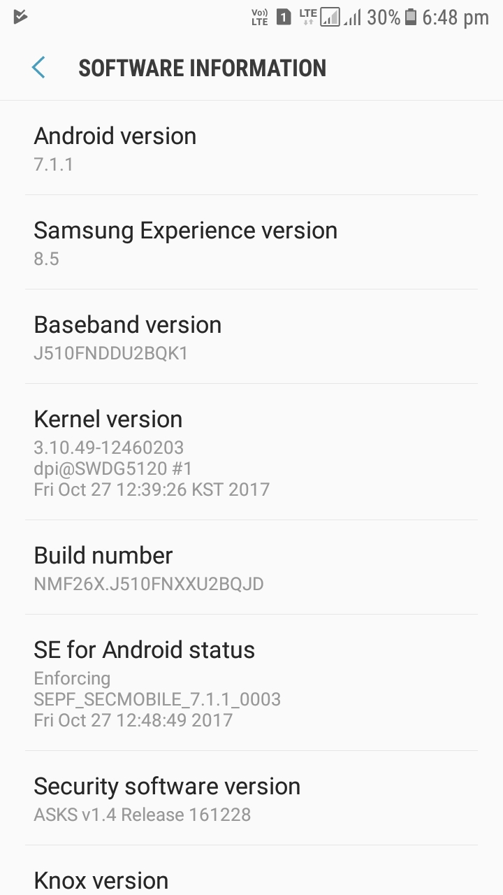 galaxy j5 2016 nougat 7.1.1 update arrives in india