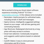 Xperia XZ Oreo update