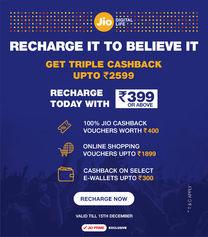 jio triple cashback offer now valid till 15th december as the company extends the offer period