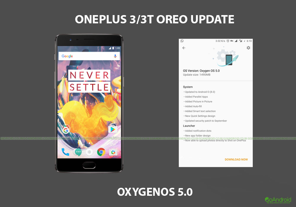oneplus 3/3t getting stable android 8.0 oreo based oxygenos 5.0 update