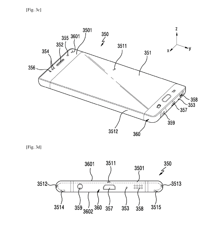 samsung files patent for an extremely curved smartphone display