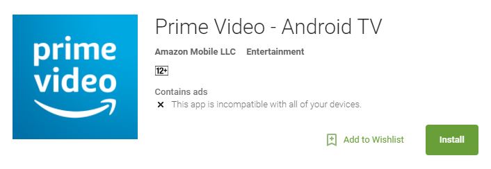 amazon prime video android tv